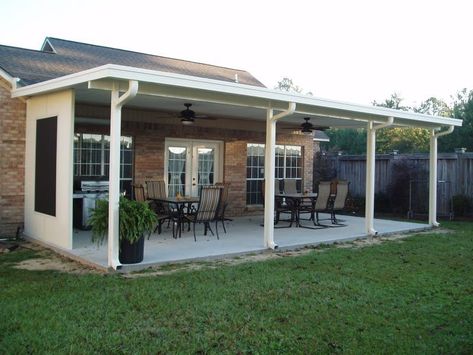 Metal Patio Roofs | Aluminum Patio Roof | JANS Pergola Shade Diy, Backyard Covered Patios, Covered Patio Design, Outdoor Covered Patio, Covered Patios, Patio Enclosures, Patio Covers, Patio Shade, Apartment Patio