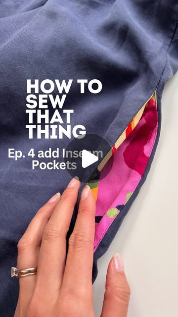 Candice on Instagram: "How to add Inseam Pockets to any garment with a side seam.
1. Mark top of pocket opening (just below natural waist)
2. Determine seam allowance
3. Draft pocket, add seam allowance
4. Mark bottom of pocket, and seam rip between notches and above and below notches by seam allowance amount
5. Press seam allowance and serger or zig zag to prevent fraying. 
6. Add interfacing to wrong side of pocket openings 
7. Cut out pockets and serge edges 
8. Place pocket piece right sides together with front of garment, sew 
9. Press pocket away from garment and understitch
10. Repeat for back pocket
11. Turn garment inside out, pin pocket bags right sides together and sew from original stitch line down side seam, down around pocket and down the side seam at bottom
12. Press well an Sewing Repairs, Sewing Pockets, Serger Sewing, Seam Allowance, Diy Fashion Hacks, Stitch Lines, Sewing Class, Diy Sewing Clothes, Bias Tape