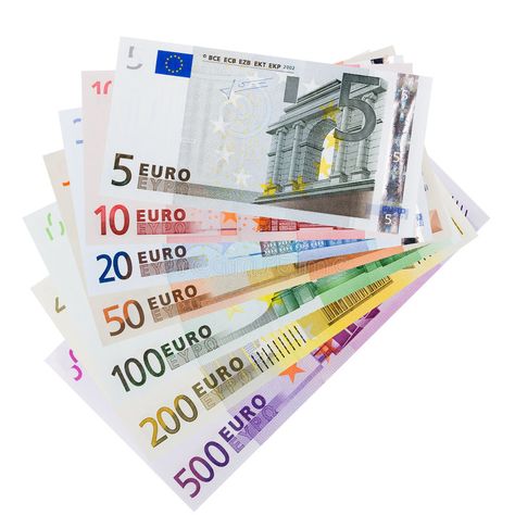 Euro Bills, Euro Currency, Euro Banknotes, Illustration Artwork Inspiration, 100 Euro, Money Stacks, Payday Loans, No Background, Background White