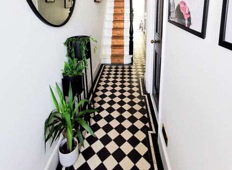 Hannah over at @homemade_hannah has created the most fabulous statement hallway using our Cava Victorian... 1930s Hallway Ideas, Statement Hallway, Grey Paving, Living Room Marble, Front Hallway, Hallway Walls, Tiled Hallway, Quarry Tiles, Swimming Pool Tiles