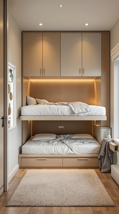 Tiny Bedroom Decor Small Bedroom Setup Queen Bed, Wall Bunk Beds Folding, Over Bed Wardrobe, Bed In Wall, Small Room Ideas Bedroom, Tiny Bedroom Decor Ideas, Tiny Bedroom Decor, Tiny Bedroom Ideas, Nantucket House