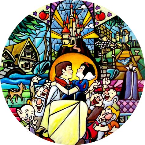 Stained Glass Patterns Disney, Disney Stainglass Art, Snow White Stained Glass Art, Sleeping Beauty Stained Glass Art, Disney Stained Glass Art Tangled, Vinyl Christmas Ornaments, Disney Stained Glass, Sugar Skull Artwork, Disney Canvas Art