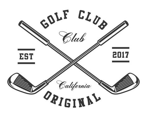 Golf clubs Golf Logo Design, Koozie Design, Clip Art Black And White, Spirit Gear, Crazy Golf, Golf Logo, Golf Art, Golf Brands, Girls Golf