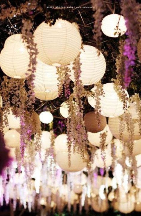 Rapunzel Wedding Theme, Rapunzel Wedding, Tangled Wedding, Wisteria Wedding, Paper Lanterns Wedding, Lantern Decor Wedding, Prom Themes, Prom Decor, Prom Theme