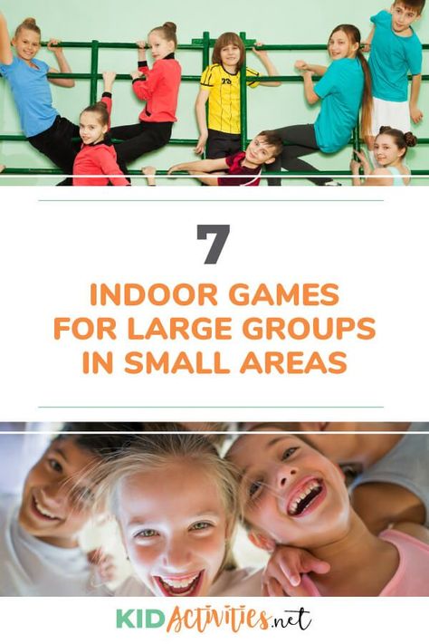 A collection of 7 fun indoor games for large groups of kids in small areas. Great for spaces like a small classroom, bedroom, or even a motorhome. #kidactivities #kidgames #activitiesforkids #funforkids #ideasforkids Kids Indoor Games, Indoor Games For Teenagers, Games For Big Groups, Indoor Games For Toddlers, Indoor Group Games, Indoor Recess Games, Kid Games Indoor, Indoor Games For Adults, Games For Large Groups