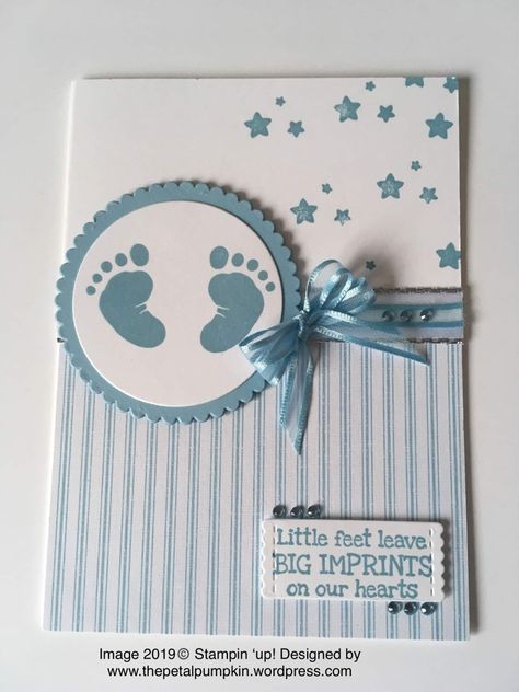 Baby Boy Cards Handmade, Stampin Up Baby Cards, Baby Cards Handmade, Baby Boy Cards, Baby Greeting Cards, Boy Cards, Journal Inspo, Homemade Baby, Handmade Ideas