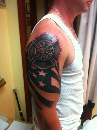 Firefighter tattoo Firefighter Tattoo Ideas, Fireman Tattoo, Maltese Flag, Firefighter Tattoos, Fighter Tattoos, Fire Tattoos, Fighter Tattoo, Ems Tattoos, Shield Tattoo