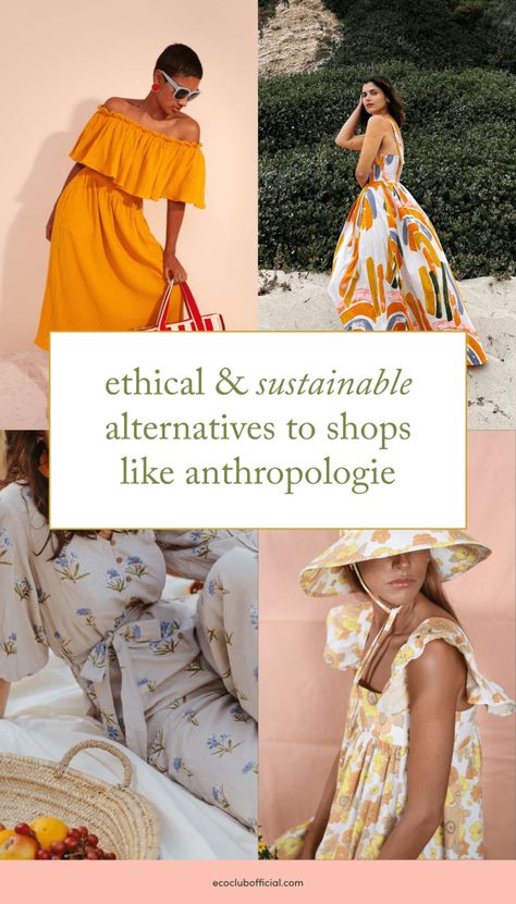 Sustainable Alternatives to Anthropologie - Shops Like Anthropologie Sustainable Alternatives, Anthropologie Spring, Boho Twists, Anthropologie Style, Picnic Dress, Eco Fabric, Striped Wide Leg Pants, Slow Fashion Brands, Sustainable Fashion Brands