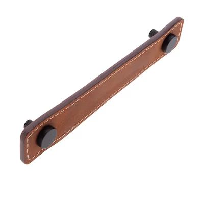 Sumner Street Home Hardware Leather 6 inch Pull Matte Black in the Drawer Pulls department at Lowes.com Leather Cabinet Pulls, Modern Drawer Pulls, Black Drawer Pulls, Black Drawers, Brass Drawer Pulls, Brass Pulls, Elevated Style, Drawer Hardware, Saddle Brown