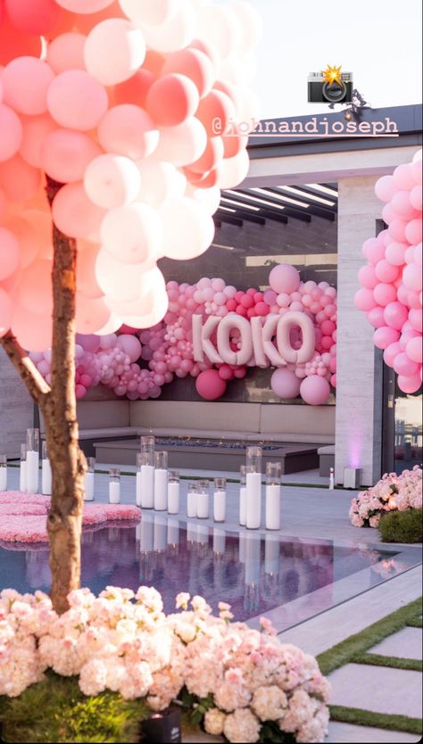 Kylie Jenner Pool, Khloe Kardashian Birthday, Kardashian Birthday Party, 23rd Birthday Decorations, Kylie Jenner Party, Kylie Jenner Khloe Kardashian, Tiger Jacket, Kylie Jenner Birthday, Kylie Jenner House