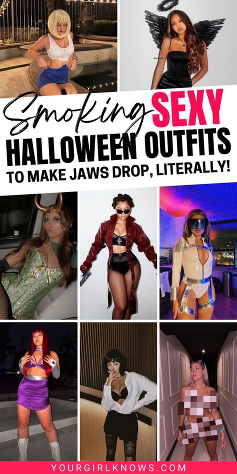 Step up your Halloween game this year with these 23 sexy Halloween costumes for women that are sure to turn heads and break hearts. From classic ultra-feminine looks to edgy modern takes, there's something for everyone! Hot Halloween Costumes Women, Cool Couple Halloween Costumes, Halloween Costumes Women Creative, College Halloween Costumes, Celebrity Costumes, Diy Costumes Women, Halloween Coustumes, Halloween Costumes For Women, Diy Halloween Costumes For Women