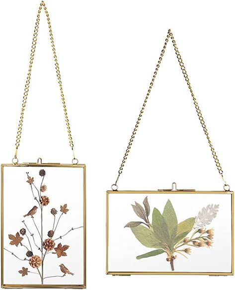 Amazon.com - JUXYES Set of 2 Brass Wall Hanging Photo Frame, Golden Glass Hanging Picture Artwork Display Frame, Double Glass Floating Frame Style Gallery Wall Frame for Photo Picture Poster etc (4" x 6") - Frame For Photo, Hanging Photo Frame, Wall Hanging Photo Frames, Brass Wall Hanging, Tabletop Picture Frames, Picture Poster, Copper Frame, Hanging Picture Frames, Double Glass