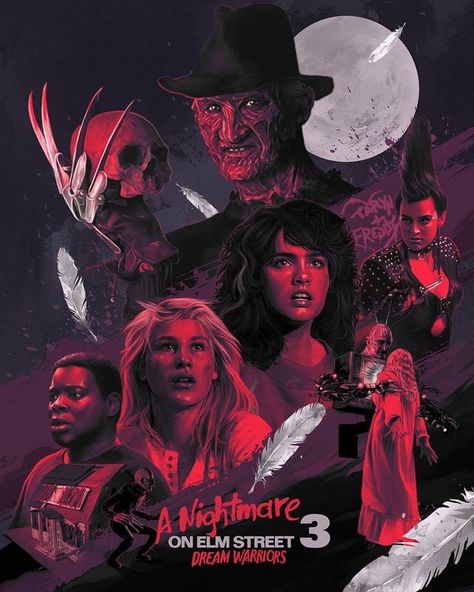 Classic Horror Movies Posters, Gif Terror, Dream Warriors, Halloween Horror Movies, Fan Poster, Horror Movie Icons, A Nightmare On Elm Street, Horror Posters, Horror Movie Art