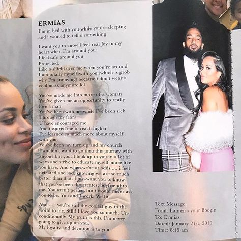 Lauren London & Nipsey Hussle. Nipsey Hussle And Lauren London Quotes, London Quotes, Lauren London Nipsey Hussle, I'm Annoying, Beautiful Text, Lauren Nicole, Love Wife, Love Lauren, Black Relationship Goals