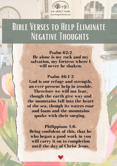 Bible Verses to Help Eliminate Negative Thoughts Bible Verses For Negative Thoughts, How To Get Rid Of Negative Thoughts, Negative People Quotes, Christian Yoga, Revelation Bible Study, Revelation Bible, Mom Encouragement, Christian Affirmations, Mean People