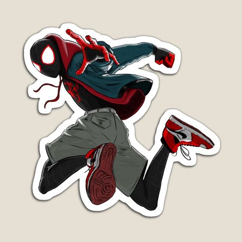 Promote | Redbubble Spiderman Stickers Free Printable, Spiderman Stickers Aesthetic, Miles Morales Stickers, Spiderverse Stickers, Spiderman Stickers, Cartoon Network Characters, Big Spiders, Miles Morales, Spiderman Art