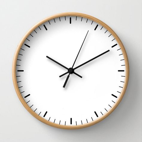 Wall clock with simple lines that signs the hours. Clock essential and minimalist. Wall clock available with natural wood frame, white or black. Possibility to choose black or white hands to match the frame clock and the art print design choice. The outer diameter is 10 inches, Window Seat Curtains, Home Decor Nordic Style, Mustard Yellow Walls, White Wall Clock, Wall Clock Classic, White Clock, White Wall Clocks, Simple Home Decor, White Clocks