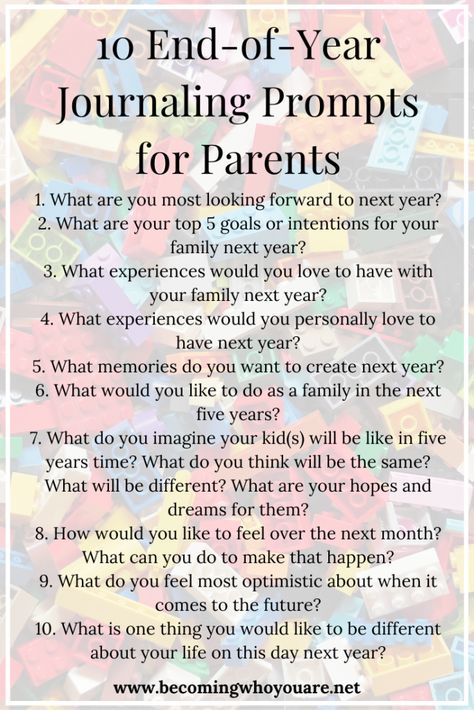 10 End-of-Year Journaling Prompts for Parents - Becoming Who You Are Reflecting On The Year, Parenting Journal, What Do You Feel, Journaling Prompts, Year 5, Year 6, Journal Writing Prompts, Year 3, Self Reflection