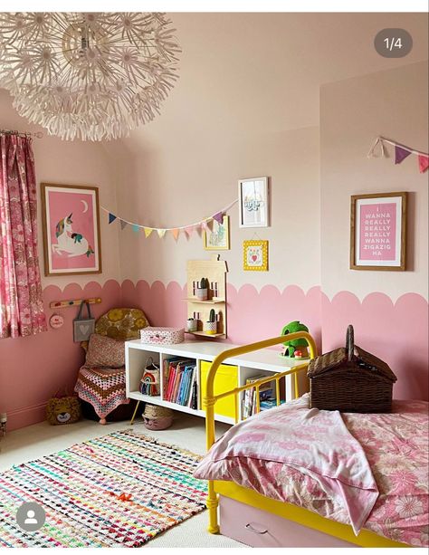 Playroom Paint, Green Kids Rooms, Kids Bedroom Makeover, Violet Room, Colourful Decor, Girls Bedroom Makeover, The Spice Girls, Shared Girls Bedroom, Toddler Bedroom Girl