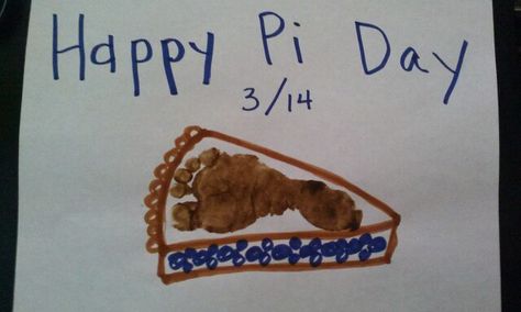 Happy pi day footprint pie piece Pie Day Crafts For Toddlers, Pie Footprint Art, Memorial Day Footprint Art, Pie Day Activities, Daycare Art, Pie Craft, Daycare Projects, Infant Daycare, Infant Art