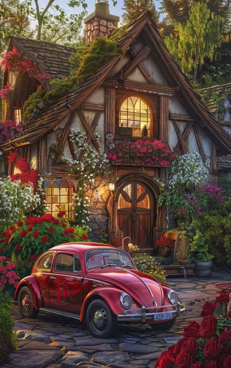 Prompt 👉red vw bug parked outside the house, by arthur pan, pexels winner, fantasy realism, thomas kinkade. cute cozy stone house in flowers, 8k high detail, red roses, elf house, white and blood color scheme, gorgeous 8 k, nature takes over, kerem beyit, swedish house, gorgeous wallpaper 👉 if Like, please Follow and Share AI Graphics Studio 👇Contact on WhatsAPP: http://tiny.cc/aigraphicsstudio #aigraphicsstudio #AI #DigitalMarketing #digitalartist #digitalart #digital #creativephotography ... Detailed Pictures To Draw, Thomas Kinkade Cottage, Fantasy Realism, Kerem Beyit, Thomas Kinkade Art, Thomas Kinkade Paintings, Kinkade Paintings, Gorgeous Wallpaper, Fantasy Cottage