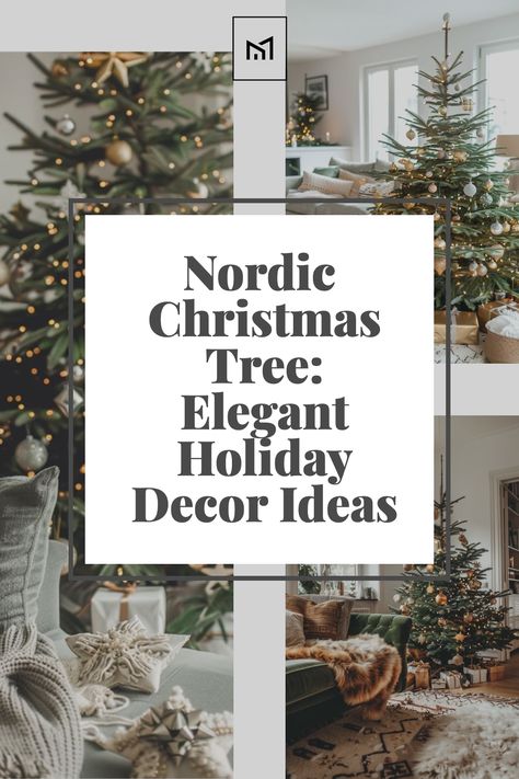 Embrace the elegance of Nordic style with a chic Christmas tree and refined decor. Opt for minimalist ornaments, white lights, and touches of silver or gold for a timeless look. Add cozy knit stockings and faux fur throws for a touch of warmth. Nordic Christmas Decorations Tree, Nordic Christmas Tree Decorations, Christmas Tree Elegant, Minimalist Ornaments, Nordic Christmas Tree, Minimalist Christmas Tree Ideas, Scandinavian Christmas Tree, Scandinavian Holiday Decor, Chic Christmas Tree