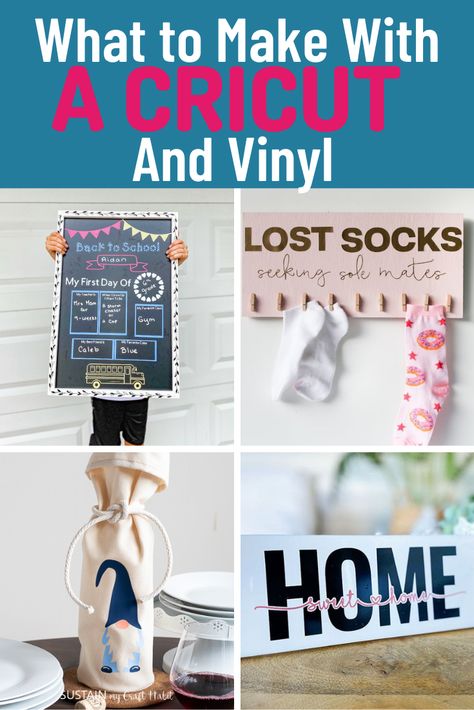 What to Make with a Cricut and Vinyl Custom Cricut Gifts, Cricut Canvas Projects, Vinyl Crafts To Sell, Cricut Vinyl Projects, Wine Gift Bags, Cricut Gifts, Reverse Canvas, Personalized Housewarming Gifts, Vinyl Gifts