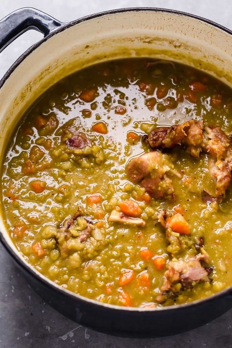 Split Pea And Ham Bone Soup, Split Pea Ham Soup, Easy Split Pea Soup, Learning Cooking, Strawberry Salads, Green Split Pea Soup, Split Pea Soup With Ham, Pea Soup With Ham, Yellow Split Pea Soup