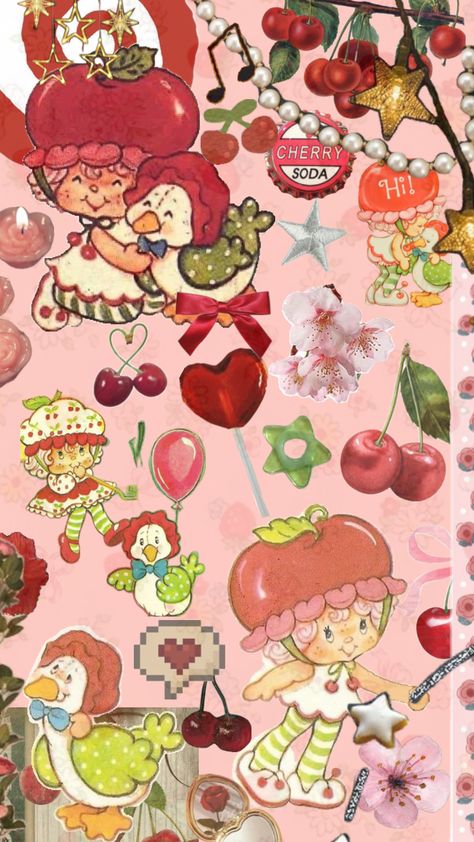 Cherry cuddler <3 Cherry Cuddler, Wallpaper Iphone Cute, B & B, Strawberry Shortcake, Mood Board, Iphone Wallpaper, Illustration Art, Cherry, Iphone