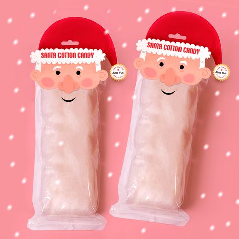 Santa Cotton Candy on Packaging of the World - Creative Package Design Gallery Party Rental Ideas, Candy Treat Box, Cotton Candy Party, Advent Calendar Activities, Candy Birthday Cakes, Ramen Shop, Candy Packaging, Candy Art, Candy Crafts