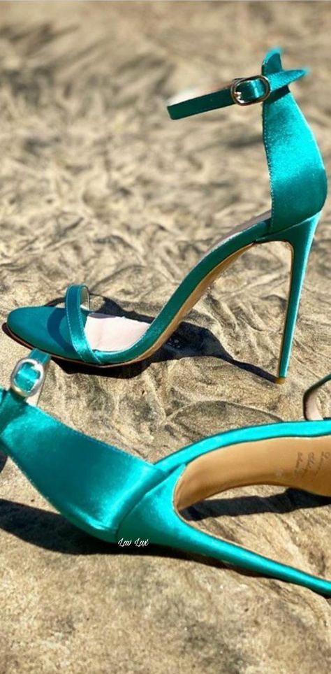 Turquoise Heels Wedding, Turquoise Satin Shoes, Summer Turquoise Ankle Strap Heels, Turquoise High Heels For Party, Chic Turquoise High Heels, Turquoise Heels, Prom 2023, Manhattan Apartment, Women's Heels