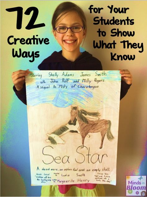 Teaching/ homeschool: "72 Creative Ways for Your Students to Show What They Know". Formative Assessment, Book Report, Project Based Learning, School Reading, Teaching Strategies, Reading Strategies, Teaching Classroom, Book Projects, Reading Ideas