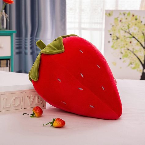 Cute Fruit Kids Pillow Stuffed Strawberry Plush Pillows Super Soft Girls Pillows Cushion Seat for Kids Toys (Red,13.7''/35cm)1 Count (Pack of 1) Stuffed Strawberry, Strawberry Pillow, Fruit Pillow, Kids Pillow, Girls Pillows, Cute Fruit, Cushion Seat, Kids Pillows, Soft Pillows