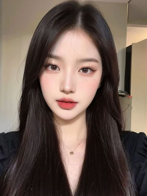 Face Reference Asian, Deer Face Type Korea, Face Claims Female Asian, Korea Makeup Look, Ulzzang Makeup Look, Asian Face Claim Female, Ulzzang Face, Makeup Ala Korea, Makeup Asia