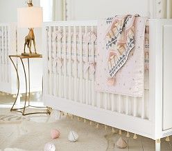 Baby Furniture | Pottery Barn Kids Nautical Baby Bedding, Elephant Baby Bedding, Enchanting Aesthetic, Nursery Bed, Pottery Barn Baby, Pink Pottery, Beige Bed Linen, Stars Nursery, Crib Comforter