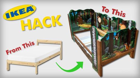 Neiden Bed Frame Hack Kids, Ikea Neiden Bed Hack, Neiden Bed Frame Hack, Ikea Neiden Bed, Neiden Bed Frame, Neiden Bed, Bed Frame Hack, Ikea Kids Bed, Ikea Kids