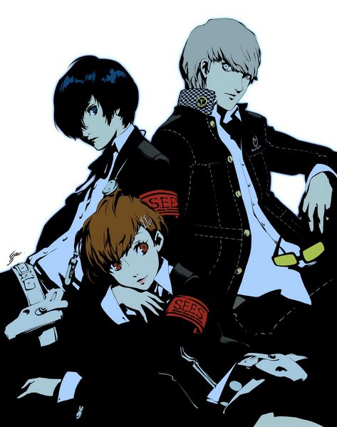 Illustration of the female protagonist, Yu, and the male protagonist Games Photography, Persona Crossover, Yu Narukami, Persona 3 Portable, Shin Megami Tensei Persona, New Cinema, Transfer Student, Shin Megami Tensei, Haikou