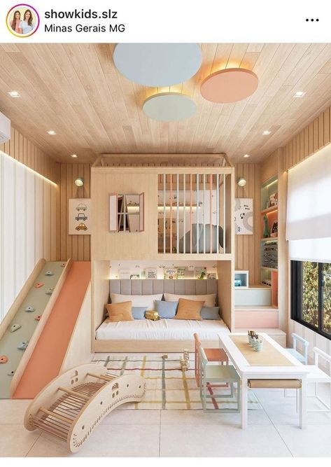 Triple Bunks, Beds Loft, Indoor Playroom, Basement Playroom, Cool Kids Bedrooms, Kids Room Interior Design, Kids Playroom Decor, Kids Bedroom Inspiration, Toddler Room Decor