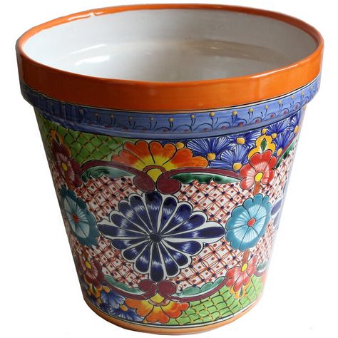 Talavera Planters, Mexican Colors, Elevated Planter Box, Railing Planters, Planters For Sale, Ceramic Garden, Barrel Planter, Urn Planters, Window Planter Boxes