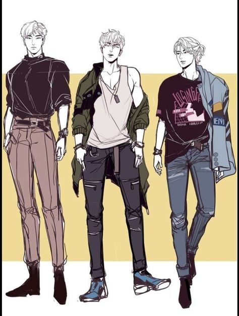 Anime Outfits Men Casual, Male Clothing Drawing Casual, Nerd Outfit Men, Nerd Outfits, Comic Book Art Style, Outfit Challenge, Fashion Drawing Dresses, Drawing Anime Clothes, Drawing Clothes