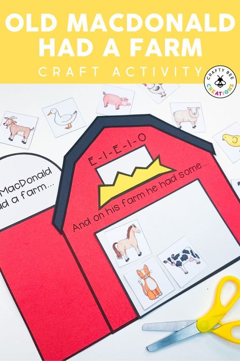 Sing Old MacDonald and create this fun, interactive craft with your kids. The craft is easy to prep and fun to complete. It's great for fall and back to school and makes a great story-telling piece. Names Of Animals, Groundhogs Day, Preschool Farm, Old Macdonald Had A Farm, Old Mcdonald, Cute Bulletin Boards, Farm Craft, Old Macdonald, School Lesson Plans