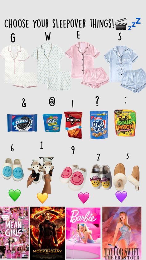 Choose your sleepover things!🎬💤 #sleepover #chooseyourthings #choose #movienight #movie #pyjamas Fun Sleepover Activities, Teen Sleepover Ideas, Sleepover Essentials, Sleepover Tips, Teen Sleepover, Sleepover Birthday Parties, Preppy Gifts, Beautiful Butterfly Photography, Sleepover Things