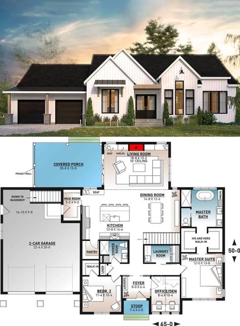 1 Story Farmhouse Exterior, 1 Story Exterior Home Design, 1 Story Modern House Exterior, Single Story Exterior Design, Modern Farmhouse 1 Story, 1 Story Farmhouse Plans Bloxburg, Farmhouse Exterior Single Story, Modern Farmhouse Layout Floor Plans, Modern Farmhouse House Plans One Story