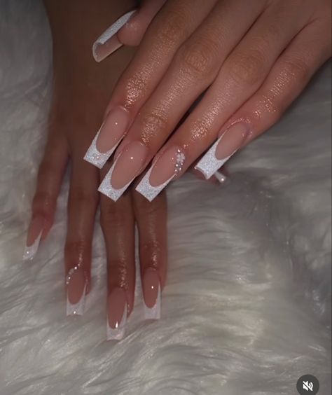 Acrylic White Nails, Prom Prep, Formal Nails, Fancy Nails Designs, Colored Acrylic Nails, Girly Acrylic Nails, Pretty Gel Nails, Acrylic Nails Coffin Short, White French