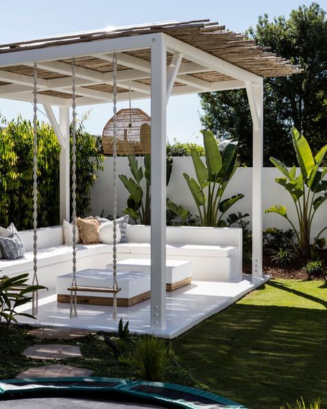 Ben Scott Garden Design on Instagram: "Sunshine Coast project. The design of the outdoor structure was influenced by my client’s travels to Mexico. A wonderful project to be…" Porch Swing Plans, Diy Porch Swing, Outdoor Structure, Designer Store, Backyard Gazebo, Landscape Designs, Backyard Inspiration, Backyard Inspo, Backyard Living