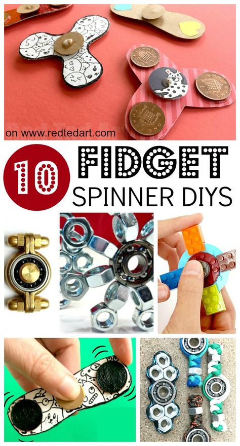 Fidget Spinners DIY - 10 Designs - Red Ted Art - Make crafting with kids easy & fun Craft Calendar, Library Drawing, Diy Fidget Spinner, Figet Spinners, Spinners Diy, Dt Projects, Red Ted Art, Teen Programs, Fidget Spinners