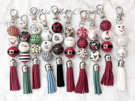 Silicone Keychains, Diy Pens, Diy Keychains, Melting Snowman, Christmas Keychain, Silicone Keychain, Keychain Charms, Santa Gnome, Peppermint Candy Cane