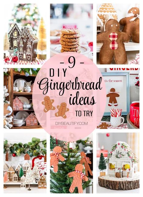 Gingerbread lovers will enjoy this roundup of fabulous gingerbread crafts and seasonal DIY projects. Add a little gingerbread magic to your home this Christmas! Find all the inspiration and tutorials at diybeautify.com #diy #craft #gingerbread Gingerbread Diy Decorations, Gingerbread Diy Crafts, Gingerbread Christmas Decorations, Christmas Craftivity, Gingerbread Man Crafts, Gingerbread Man Decorations, Ginger Bread House Diy, Gingerbread Christmas Tree, Gingerbread Decor