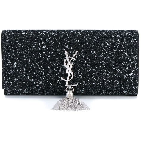 Saint Laurent Glitter Tassel Clutch ($1,595) ❤ liked on Polyvore featuring bags, handbags, clutches, black, bolsas, leather man bags, handbags purses, leather purses, metallic clutches and metallic purse Sparkly Purse, Saint Laurent Purse, Ysl Clutch, Glitter Purse, Metallic Handbags, Glitter Clutch, Tassel Purse, Metallic Clutch, Real Leather Handbags