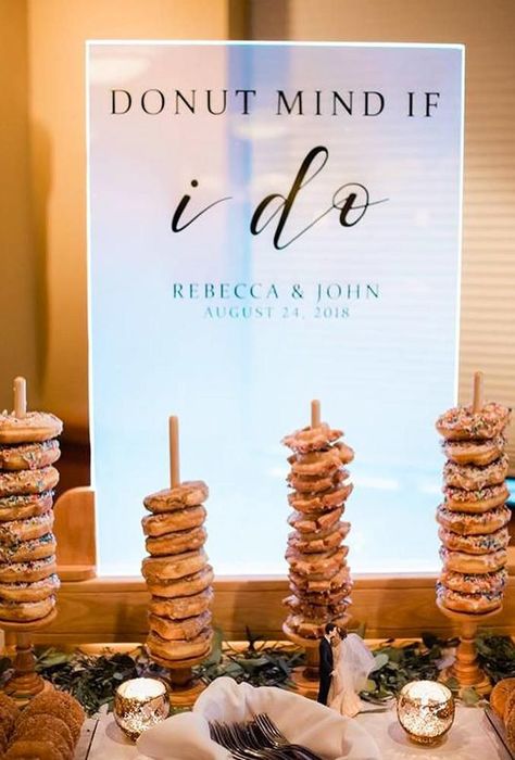 Donut Wedding Decor Trends 2020 ❤ donut wedding decor trend donuts display capturinggodscreations photos #weddingforward #wedding #bride Donuts Display, Donut Bar Wedding, Wedding Decor Trends, Donut Wedding, Rustic Spring Wedding, Donut Display, Wedding Donuts, Donut Decorations, Dessert Bar Wedding